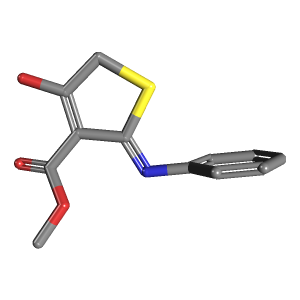 二氢噻吩-羧酸甲酯(C12H11NO3S),CAS 425650-26-6,「Fluorochem」M135420378-500mg C12H11NO3S_3D图