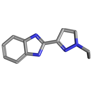 吡唑-苯并咪唑(C12H12N4),CAS 1171649-67-4,「Fluorochem」E135646621-1g C12H12N4_3D图