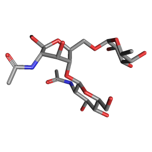 甲基2-乙酰氨基-4-O-(2-乙酰氨基-2-脱氧--,CAS 97242-84-7,「源叶」M14630421-25mg C23H40N2O15_3D图
