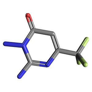 二氨基_嘧啶酮(C5H5F3N4O),CAS 95095-71-9,「Fluorochem」D1485918-1g C5H5F3N4O_3D图