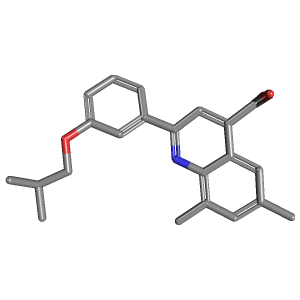 异丁氧基苯基-羧酸(C22H23NO3),CAS 588674-05-9,「Fluorochem」I1531475-5g C22H23NO3_3D图