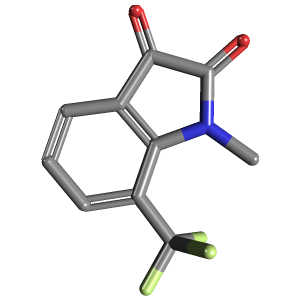 吲哚_二酮(C10H6F3NO2),CAS 136622-67-8,「Fluorochem」M16766610-1g C10H6F3NO2_3D图