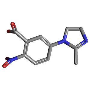 咪唑-硝基苯甲酸(C11H9N3O4),CAS 954265-75-9,「Fluorochem」M16792125-250mg C11H9N3O4_3D图
