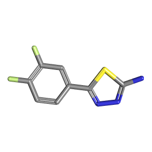 5-(3,4-二氟苯基)-1,3,4-噻二唑-2-胺,CAS 226983-52-4,「安耐吉」D17603715-5g C8H5F2N3S_3D图