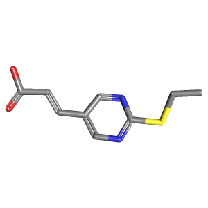 乙硫基_丙烯酸(C9H10N2O2S),CAS 915921-69-6,「Fluorochem」E17604150-5g C9H10N2O2S_3D图
