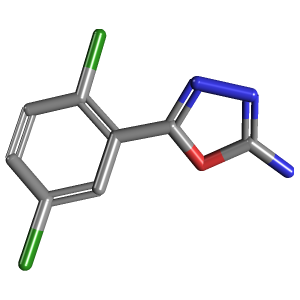 5-(2,5-二氯苯基)-1,3,4-恶二唑-2-胺,CAS 941869-82-5,「安耐吉」D18070479-5g C8H5Cl2N3O_3D图