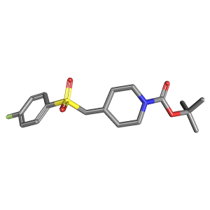 哌啶-羧酸叔丁酯(C17H24FNO4S),CAS 333988-27-5,「Fluorochem」T18538564-500mg C17H24FNO4S_3D图
