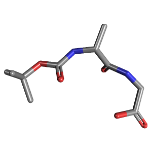 (S) -2-(2-((叔丁氧羰基)氨基)丙酰胺)乙酸,CAS 28782-78-7,「源叶」S192414-1g C10H18N2O5_3D图