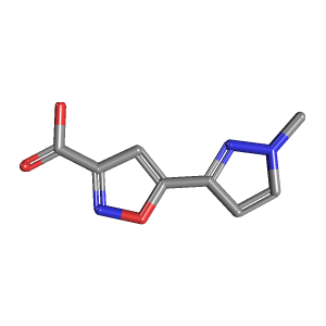 异恶唑_羧酸(C8H7N3O3),CAS 1006319-20-5,「Fluorochem」M19576674-2g C8H7N3O3_3D图