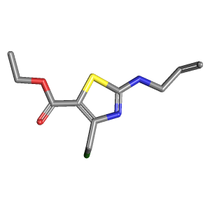 氯甲基-羧酸乙酯(C10H13ClN2O2S),CAS 937598-43-1,「Fluorochem」E19616523-1g C10H13ClN2O2S_3D图