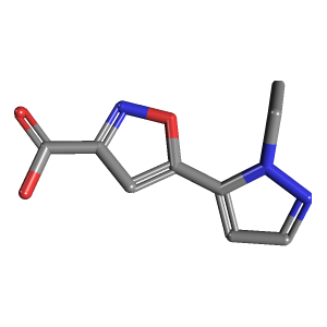 吡唑_羧酸(C9H9N3O3),CAS 1006459-13-7,「Fluorochem」E19620909-1g C9H9N3O3_3D图