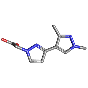 二甲基吡唑-乙酸(C10H12N4O2),CAS 1006464-37-4,「Fluorochem」D19621295-5g C10H12N4O2_3D图