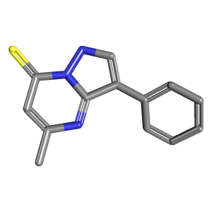 苯基吡唑并-硫醇(C13H11N3S),CAS 850238-91-4,「Fluorochem」M1983123-500mg C13H11N3S_3D图