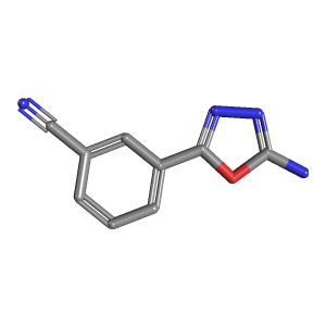 3-(5-氨基-1,3,4-恶二唑-2-Yl)苯甲腈,CAS 1016521-87-1,「安耐吉」A20116621-5g C9H6N4O_3D图