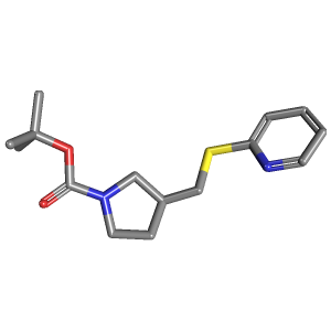 吡咯烷-羧酸叔丁酯(C15H22N2O2S),CAS 141699-73-2,「Fluorochem」P23184278-500mg C15H22N2O2S_3D图