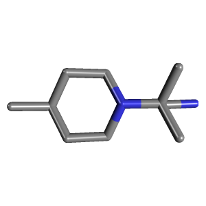 2-甲基-2-(4-甲基哌啶-1-Yl)丙烷-1-胺,CAS 933724-18-6,「源叶」M24701146-1g C10H22N2_3D图
