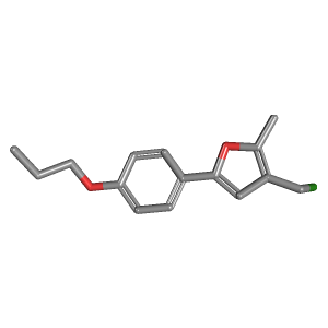 丙氧基苯基-呋喃(C15H17ClO2),CAS 1119450-02-0,「Fluorochem」C25219572-1g C15H17ClO2_3D图