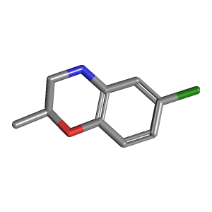 甲基-苯并恶嗪(C9H10ClNO),CAS 1082837-97-5,「Fluorochem」C25219794-5g C9H10ClNO_3D图