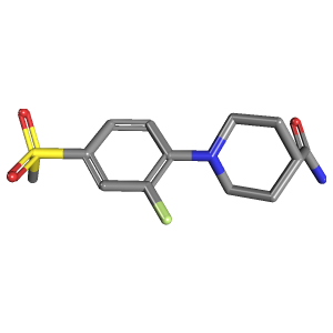 哌啶_甲酰胺(C13H17FN2O3S),CAS 914637-63-1,「Fluorochem」F26598101-2g C13H17FN2O3S_3D图