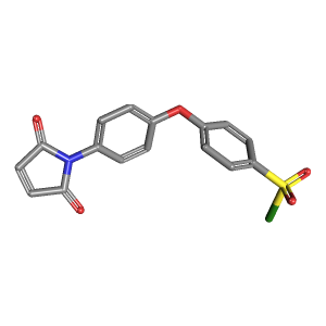 二氧吡咯-苯磺酰氯(C16H10ClNO5S),CAS 677326-81-7,「Fluorochem」D2758685-2g C16H10ClNO5S_3D图