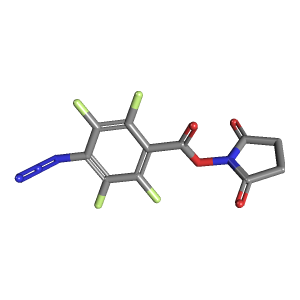 N-丁二酰亚胺-4-叠氮-2,3,5,6-四氟苯甲酸酯,CAS 126695-58-7,「安耐吉」N2762579-5g C11H4F4N4O4_3D图