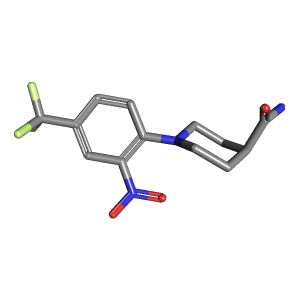 哌啶_甲酰胺(C13H14F3N3O3),CAS 329064-15-5,「Fluorochem」N2883112-1g C13H14F3N3O3_3D图