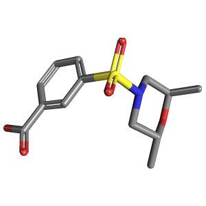 磺酰基_苯甲酸(C13H17NO5S),CAS 312532-21-1,「Fluorochem」D2910258-10g C13H17NO5S_3D图