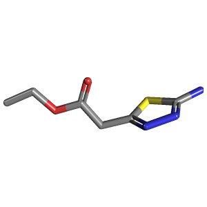 2-(5-氨基-1,3,4-噻二唑-2-基)乙酸乙酯,CAS 88124-55-4,「源叶」E292304-50mg C6H9N3O2S_3D图