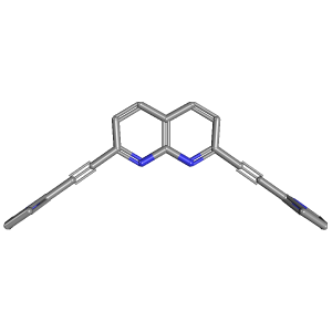2,7-双-(1H-吡咯-2-基)乙炔基-1,8-萘啶,CAS 467435-64-9,「源叶」B29974401-2mg C20H12N4_3D图