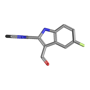 吡啶_甲醛(C14H9FN2O),CAS 588670-33-1,「Fluorochem」F3325299-5g C14H9FN2O_3D图