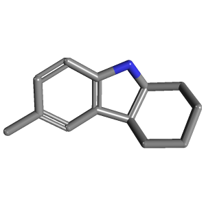 6-甲基-2,3,4,4a_9,9a-六氢-1H-咔唑制备(C13H17N),CAS 6731-86-8报价,「Fluorochem」M3367195-1g C13H17N_3D图