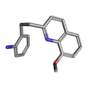 甲氧基喹啉-胺(C18H18N2O),CAS 1172423-38-9,「Fluorochem」M37979274-500mg C18H18N2O_3D图