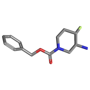 (3R_4R)Rel苄基3-氨基-4-氟哌啶-1-羧酸制备,CAS 1207853-15-3报价,「Fluorochem」R40152157-1g C13H17FN2O2_3D图
