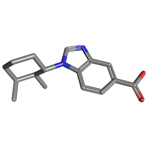 苯并咪唑-羧酸(C16H20N2O2),CAS 953806-84-3,「Fluorochem」D4166427-10g C16H20N2O2_3D图