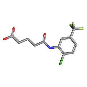 苯胺基-氧代戊酸(C12H11ClF3NO3),CAS 199803-46-8,「Fluorochem」C4196478-1g C12H11ClF3NO3_3D图
