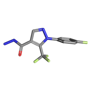 1-(4-氟苯基)-5-(三氟甲基)吡唑-4-碳酰肼,CAS 618090-96-3,「阿拉丁」F4276952-1g C11H8F4N4O_3D图