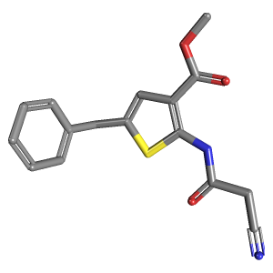 噻吩-羧酸甲酯(C16H14N2O3S),CAS 515872-97-6,「Fluorochem」M4292106-1g C16H14N2O3S_3D图