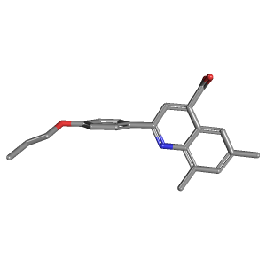 丙氧基苯基-羧酸(C21H21NO3),CAS 587851-88-5,「Fluorochem」D4495456-5g C21H21NO3_3D图