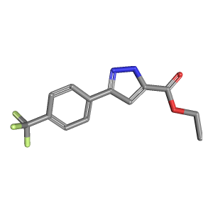 吡唑-羧酸乙酯(C13H11F3N2O2),CAS 639784-60-4,「Fluorochem」E45790237-250mg C13H11F3N2O2_3D图