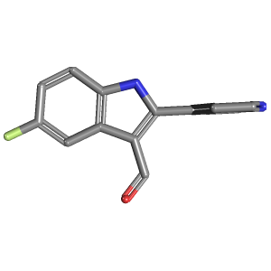 吲哚_甲醛(C14H9FN2O),CAS 588670-35-3,「Fluorochem」F4636855-1g C14H9FN2O_3D图