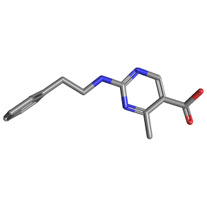 嘧啶_羧酸(C14H15N3O2),CAS 1188977-51-6,「Fluorochem」M46397633-1g C14H15N3O2_3D图