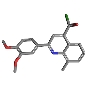 甲基喹啉-羰基氯(C19H16ClNO3),CAS 1160254-45-4,「Fluorochem」D46779336-1g C19H16ClNO3_3D图