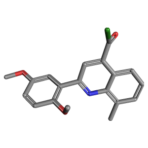 甲基喹啉-羰基氯(C19H16ClNO3),CAS 1160254-47-6,「Fluorochem」D46779337-10g C19H16ClNO3_3D图