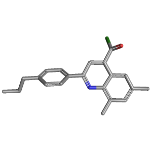 喹啉_羰基氯(C21H20ClNO),CAS 1160255-01-5,「Fluorochem」D46779365-10g C21H20ClNO_3D图
