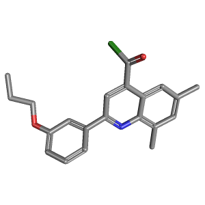 丙氧基苯基-羰基氯(C21H20ClNO2),CAS 1160262-95-2,「Fluorochem」D46779387-10g C21H20ClNO2_3D图