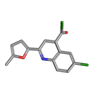 呋喃基_羰基氯(C15H9Cl2NO2),CAS 1160263-04-6,「Fluorochem」C46779394-10g C15H9Cl2NO2_3D图