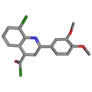 喹啉_羰基氯(C18H13Cl2NO3),CAS 1160256-50-7,「Fluorochem」C46779497-10g C18H13Cl2NO3_3D图