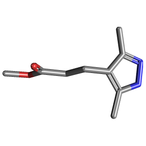 3-(3,5-二甲基-1H-吡唑-4-Yl)丙酸甲酯,CAS 1286695-09-7,「源叶」M49657954-5g C9H14N2O2_3D图
