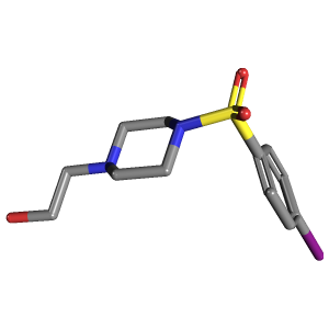 2-(4-((4-碘苯基)磺酰基)哌嗪-1-基)乙醇,CAS 941256-92-4,「源叶」I4982679-5g C12H17IN2O3S_3D图