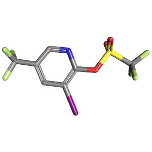 三氟甲-三氟甲磺酸酯(C7H2F6INO3S),CAS 1261365-51-8,「阿拉丁」I50989364-250mg C7H2F6INO3S_3D图